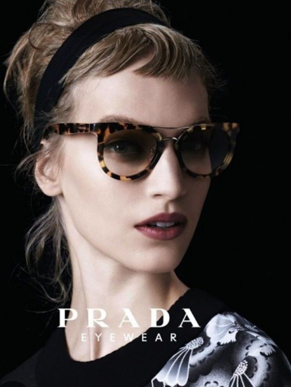 Prada SPR09Q Cat Eye Sunglasses Tortoiseshell Frame with Brown Gradient Lenses